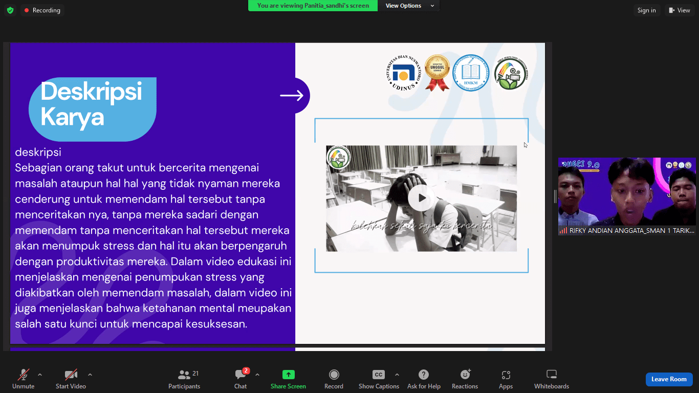 Presentasi Finalis Video Edukasi dan Penilaian Juri